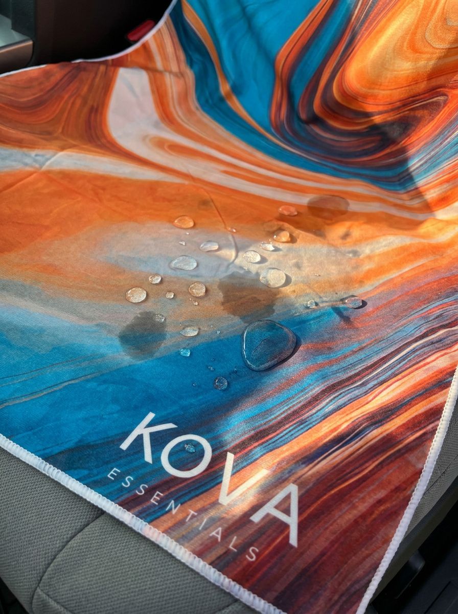 Water beading on the Orange KOVA towel